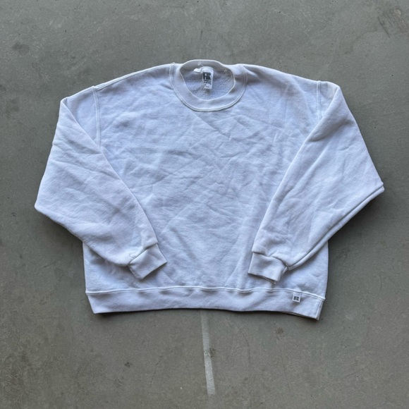 Vintage Russell Athletic White Crewneck - Picture 1 of 4